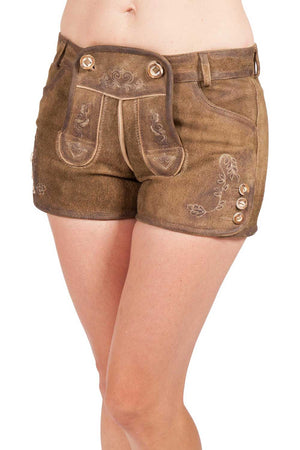 Short lederhosen Dalia in sand for women