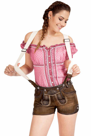 women lederhosen short Fellhorn in antique walnut