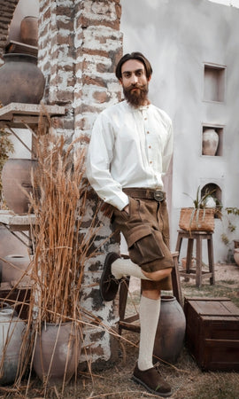 oktoberfest men dress BAVARIA TRACHTEN Lederhosen Costume - Genuine Leather, German Mens Lederhosen - Antique Waxed Brown - short Order these genuine leather trousers for yourself or as a thoughtful gift for a special friend Men's Oktoberfest Outfit Collection: Shop