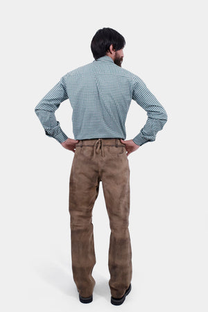 Complete Back view of a man wearing Helsinki Long Lederhosen
