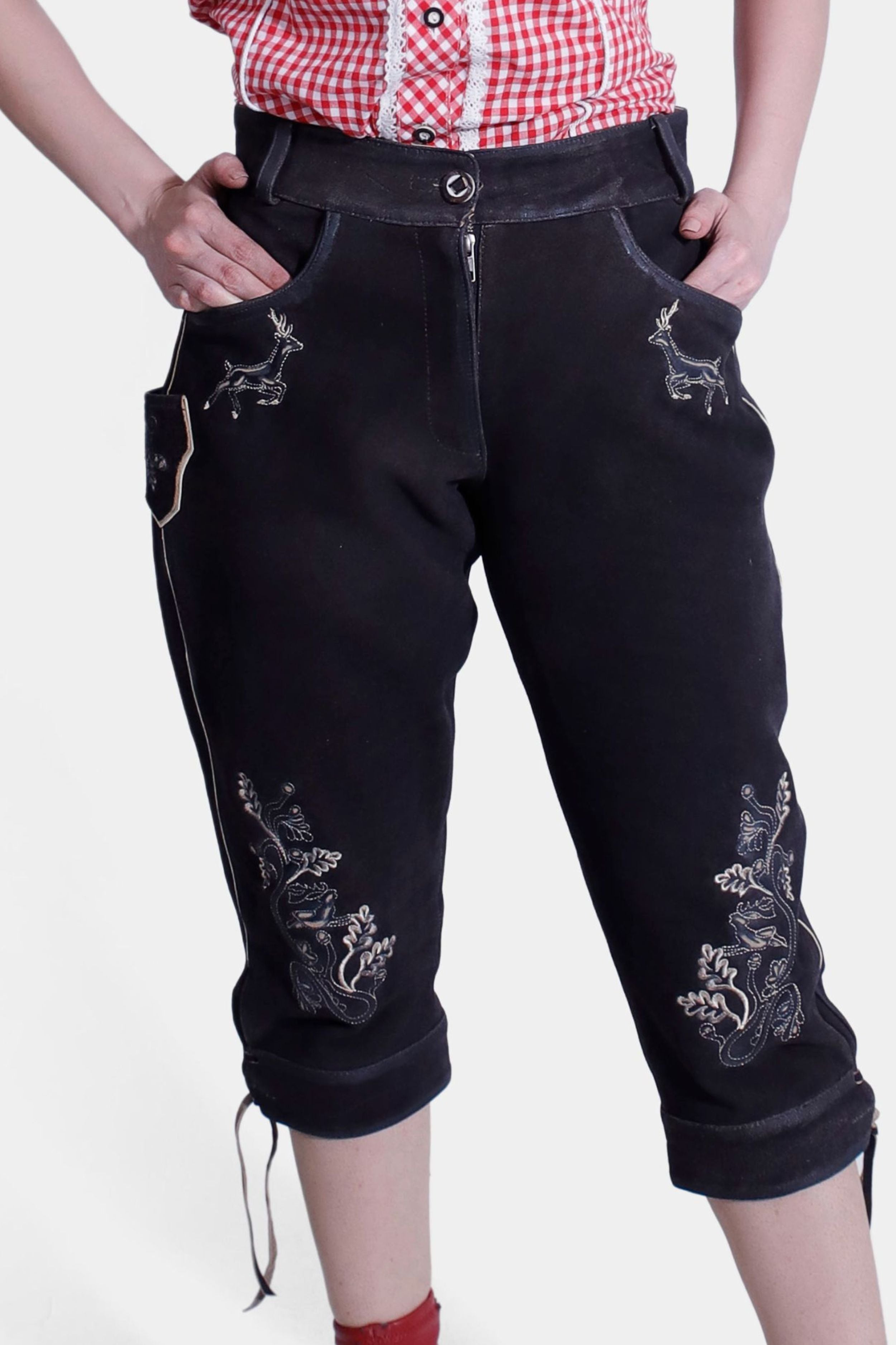 Leni Riefenstahl Black Lederhosen for Women