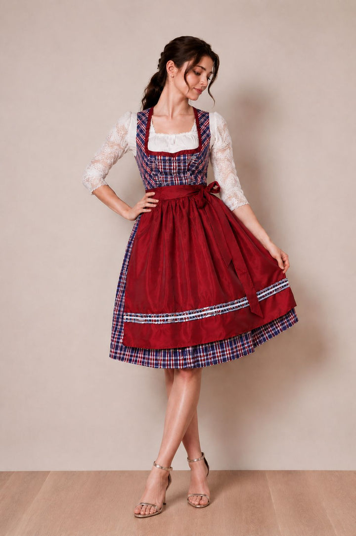 dirndl midi dress Red Jentsch Fabric_Net Allegra K Long Sleeve Color:White Chantilly Lace care cotton with the