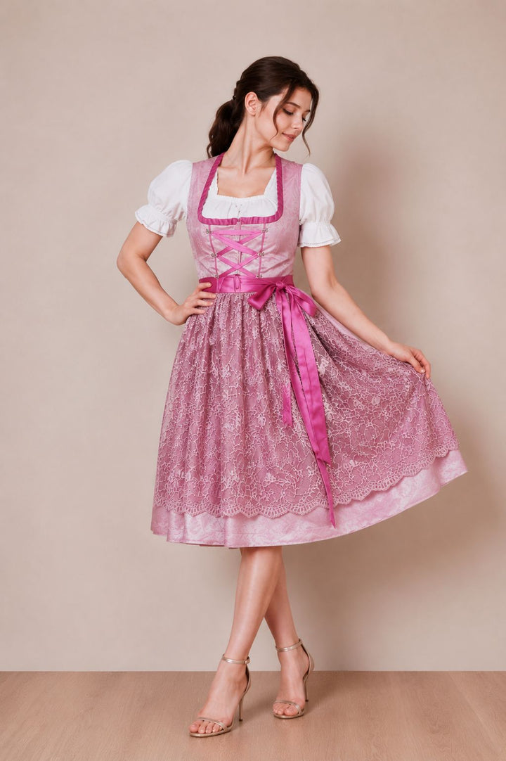 midi dirndl dress Pink Schygulla The 65 cm long Free People freya strappy Women's size:XXL ATT|Category one|Clothing