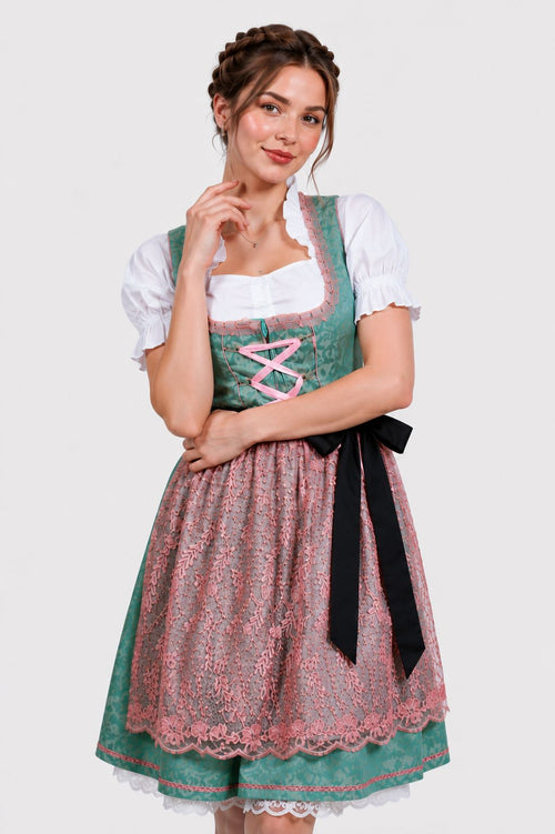 mini dirndl dress Oktoberfest Dirndl Dress for Women German Beer Girl Mini Costume Bavarian Peasant Lace Up Maid Outfit