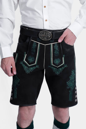 Mystic Mens Black Lederhosen