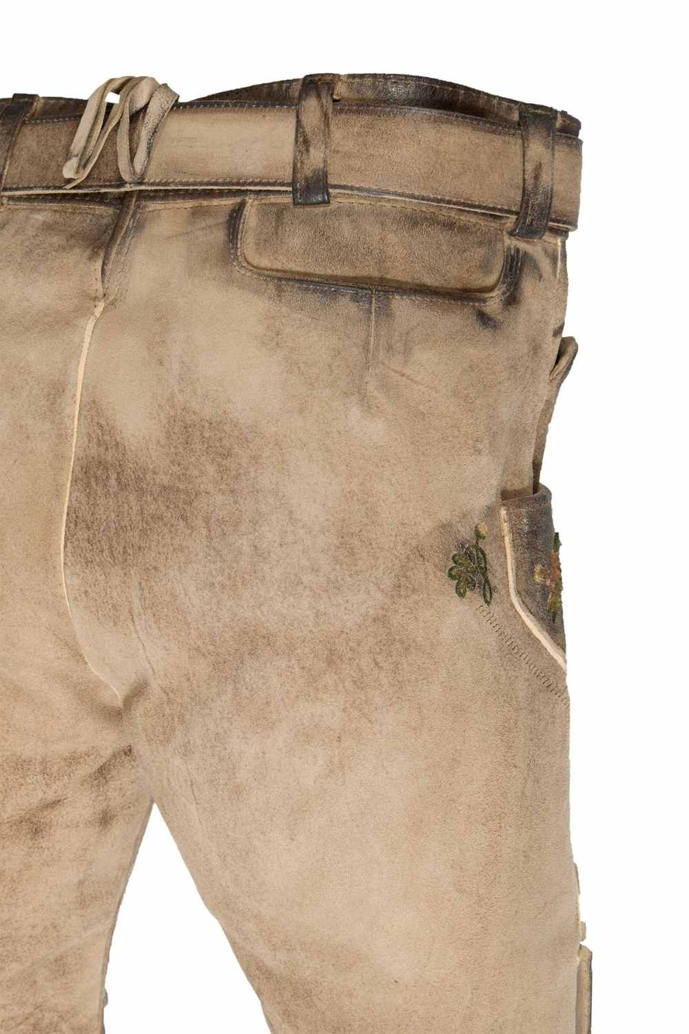 Back view of lederhosen shorts men, featuring smooth leather material and expert tailoring for a comfortable, stylish fit.