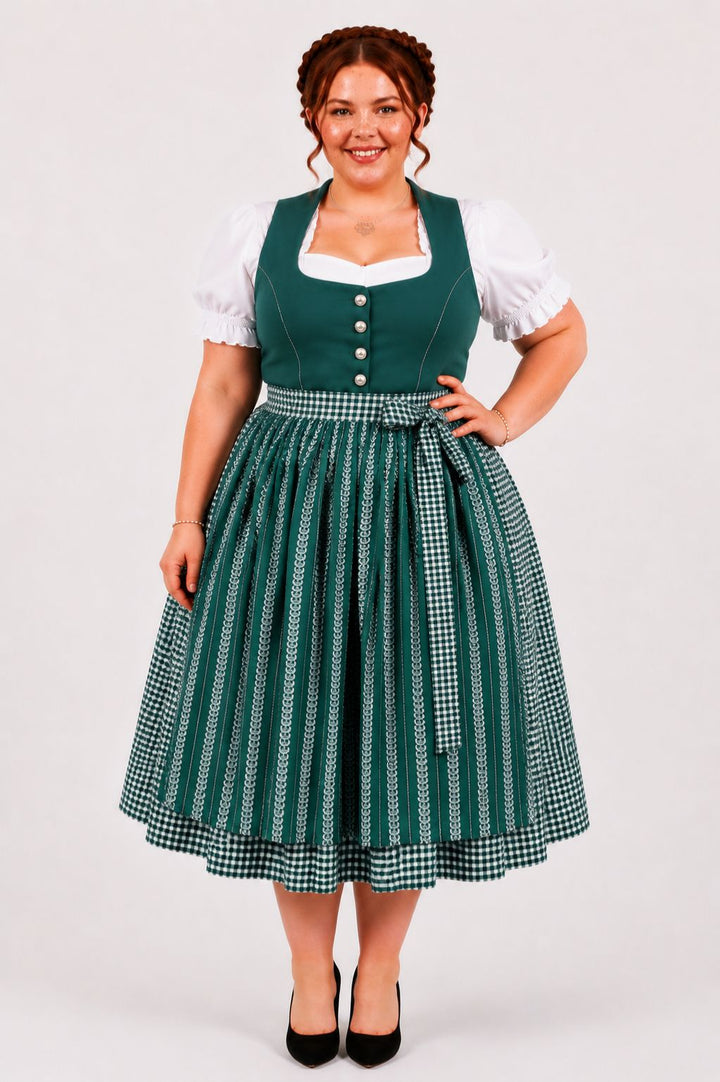 green dirndl dress Plus Size Mona | Übergröße Trachten EU 52 - US 22 - Waist 107-112 Black Work Dresses | Product ID:AP1D106032_AL304_W Colour:Mid Blue Discover the allure of