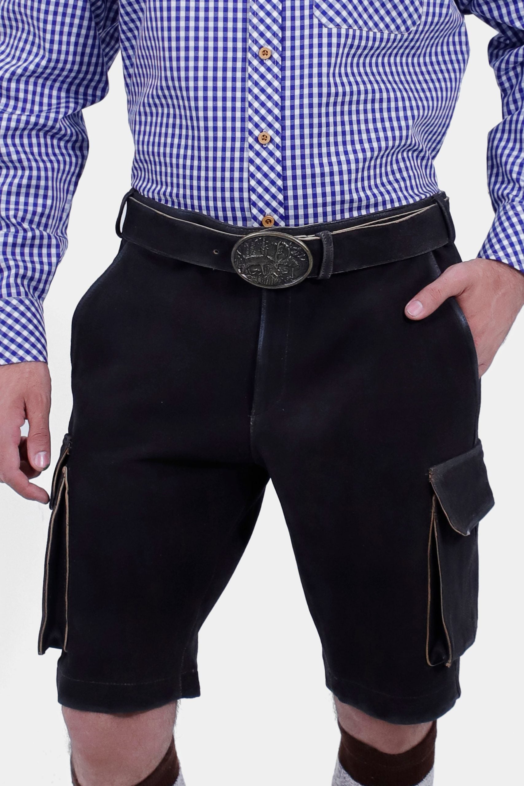 Vespucci Leather Cargo Lederhose with 6 pockets