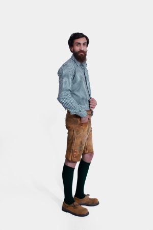 Bavarian Lederhosen short in walnut brown