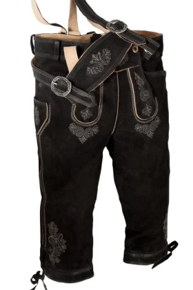 Bavarian Bundhosen Justin in black with straps